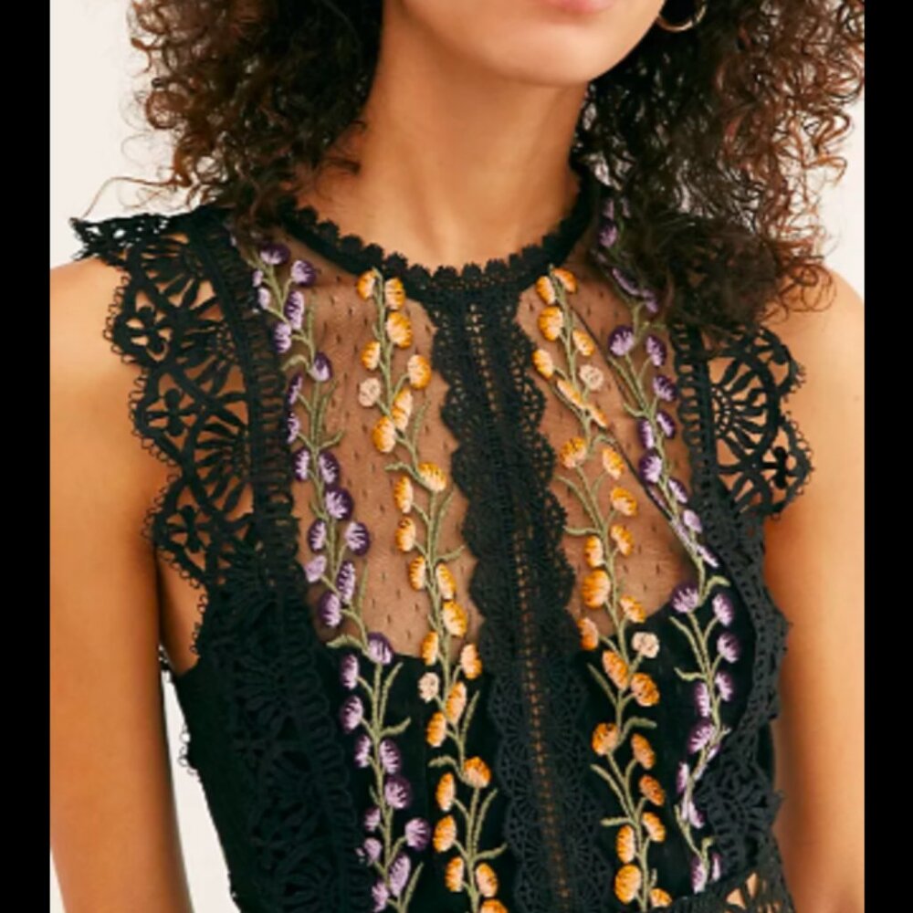 Free People Bisoux Top in Black (XS) - Picture 3 of 3